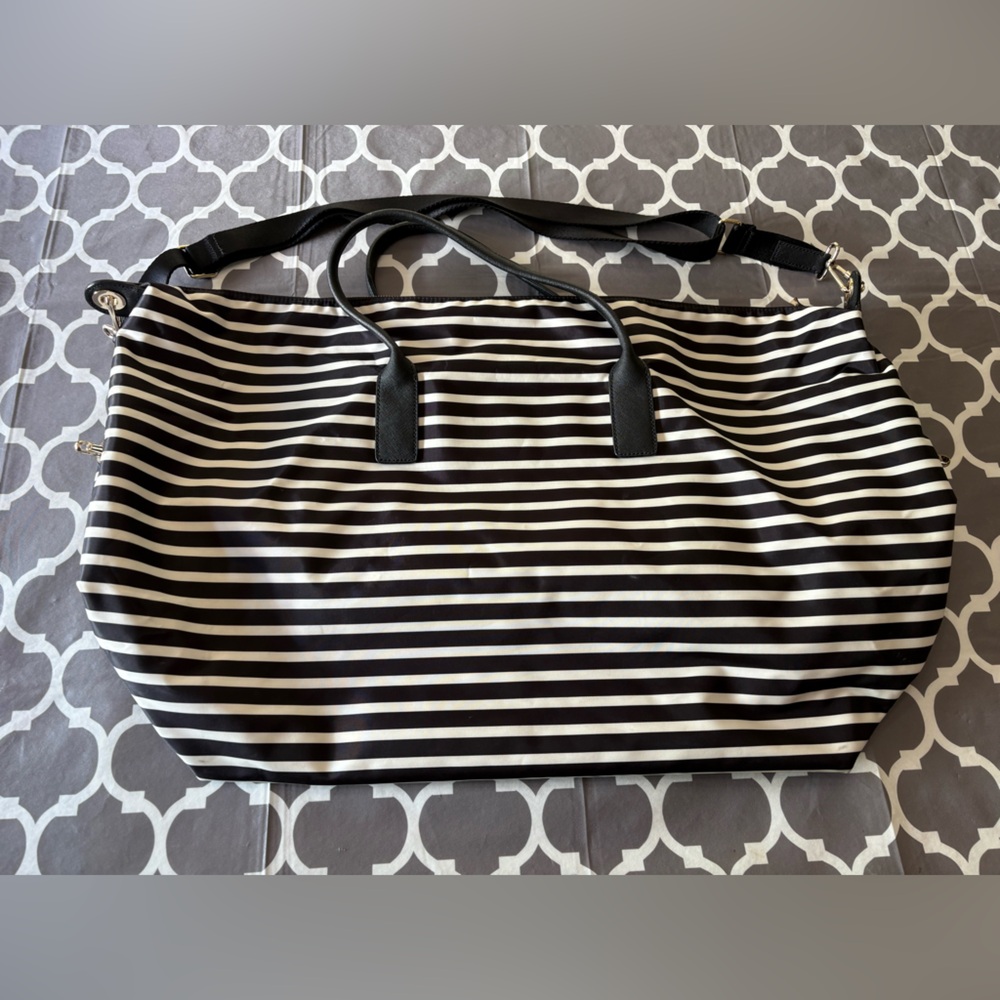 KATE SPADE Watson Lane Lyla striped nylon large weekender tote bag - Picture 6 of 15